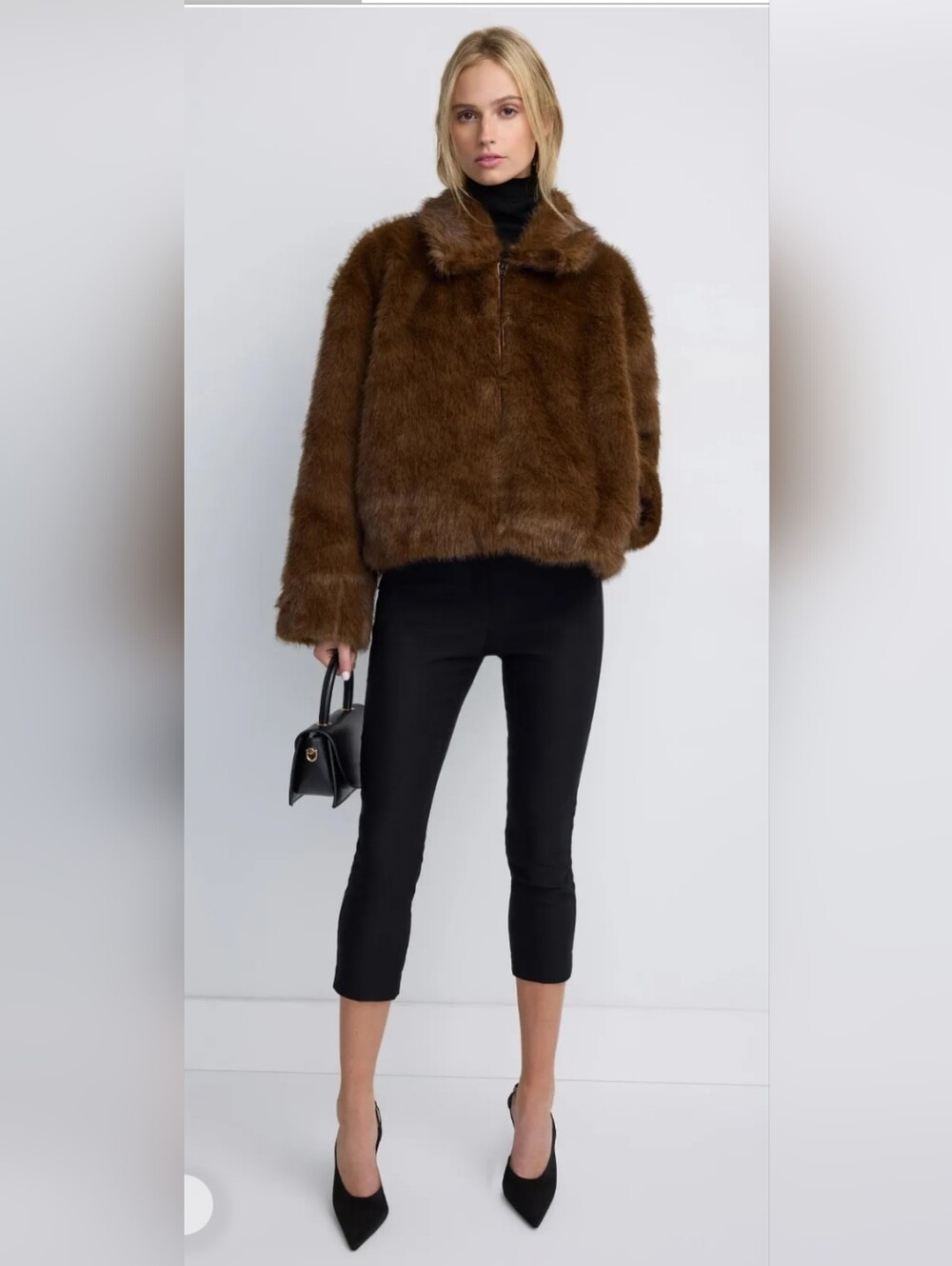 Bardot HOT ITEM! The Sylvie Zip Faux Fur Jacket in Chocolate. Sz Lg. R2S!
